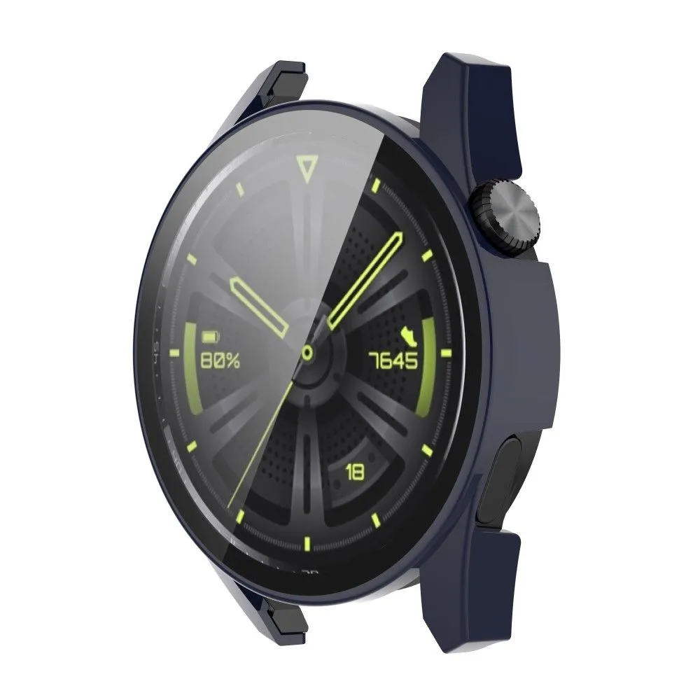 Huawei Watch GT 3 (46mm) PC cover with HD tempered glass - Dark Blue