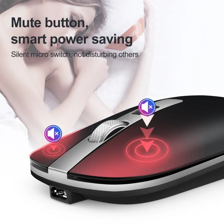 HXSJ M30 Silent Rechargeable 2.4G Wireless Mouse with Metal Roller and Adjustable DPI