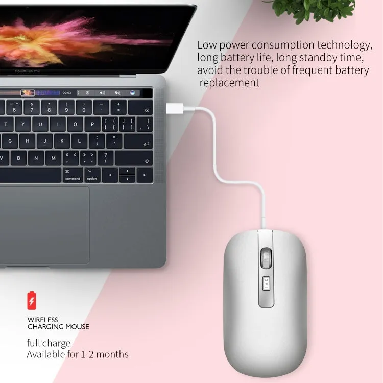 HXSJ M30 Silent Rechargeable 2.4G Wireless Mouse with Metal Roller and Adjustable DPI