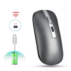 HXSJ M30 Silent Rechargeable 2.4G Wireless Mouse with Metal Roller and Adjustable DPI
