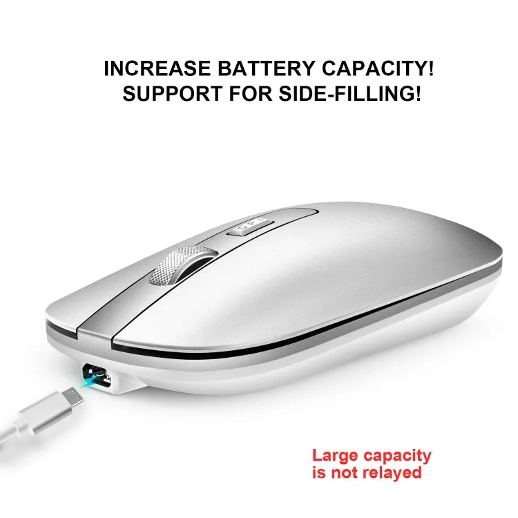 HXSJ M30 Silent Rechargeable 2.4G Wireless Mouse with Metal Roller and Adjustable DPI
