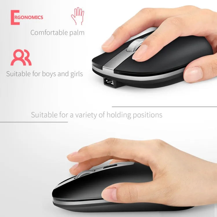 HXSJ M30 Silent Rechargeable 2.4G Wireless Mouse with Metal Roller and Adjustable DPI