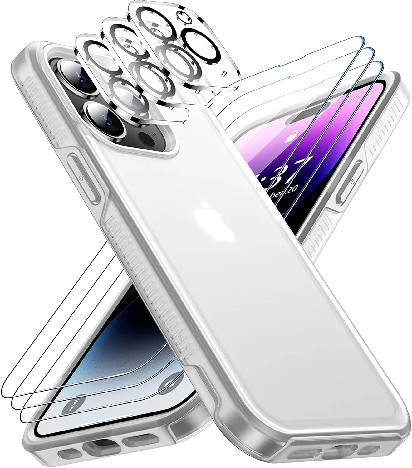 iPhone 14 Pro Case, Protector Camera Lens Protector Phone Case-Black