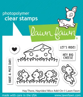 Lawn Fawn - Hay There, Hayrides! mice add-on - clear stamp set