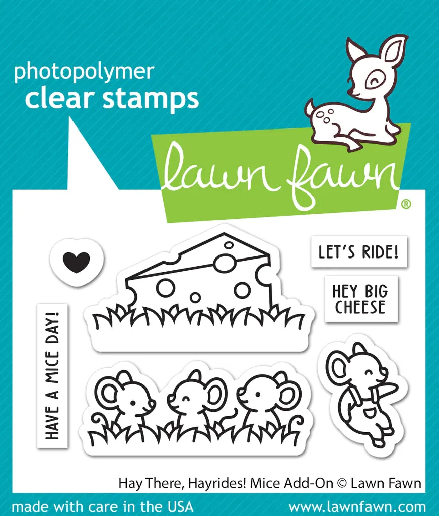 Lawn Fawn - Hay There, Hayrides! mice add-on - clear stamp set