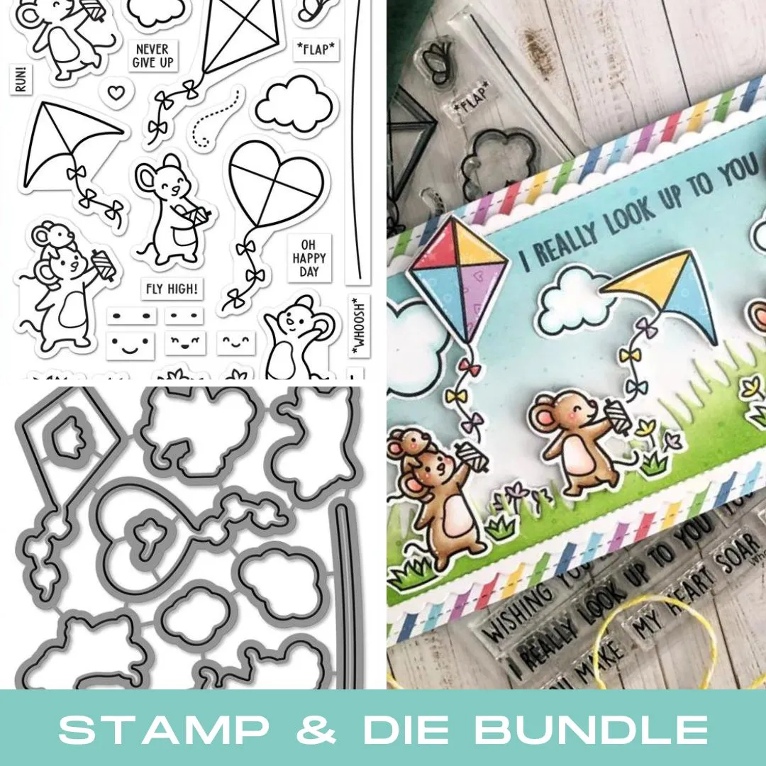 LAWN FAWN: Whoosh, Kites | Stamp & Lawn Cuts Die Bundle