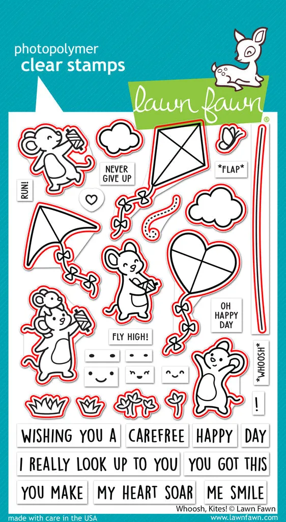 LAWN FAWN: Whoosh, Kites | Stamp & Lawn Cuts Die Bundle
