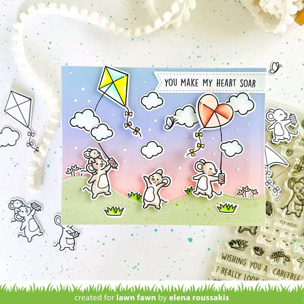 LAWN FAWN: Whoosh, Kites | Stamp & Lawn Cuts Die Bundle