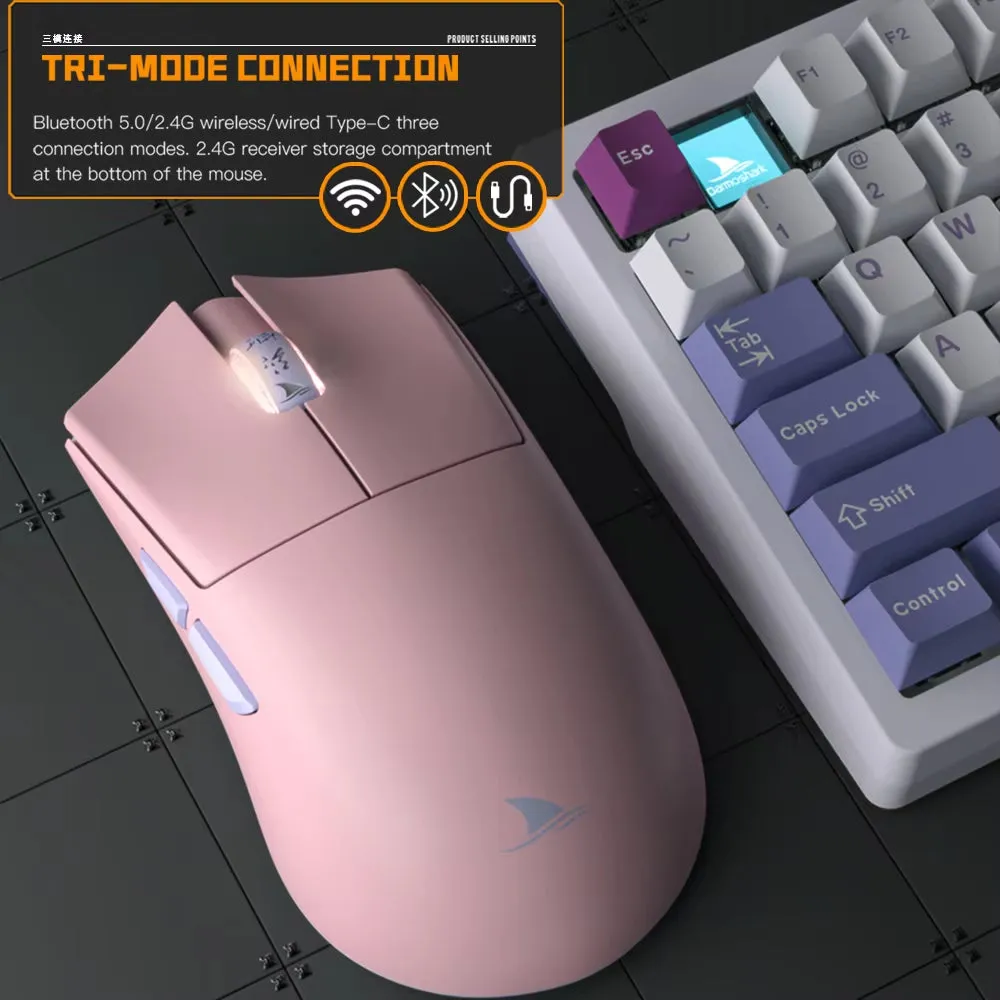 M3S Pro Gaming Mouse Wireless Bluetooth Tri Mode Game Mouse Computer 8K PAM3395 26K DPI N52840 HUANO Micro Switch