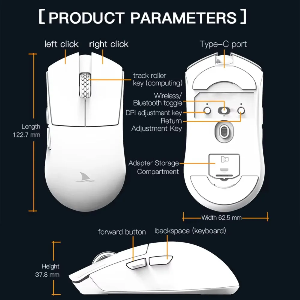 M3S Pro Gaming Mouse Wireless Bluetooth Tri Mode Game Mouse Computer 8K PAM3395 26K DPI N52840 HUANO Micro Switch