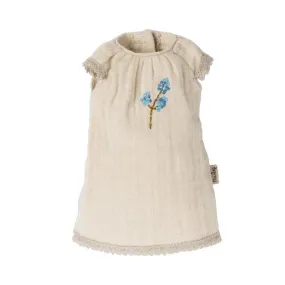 Maileg Blue Embroidered Dress, Size 2