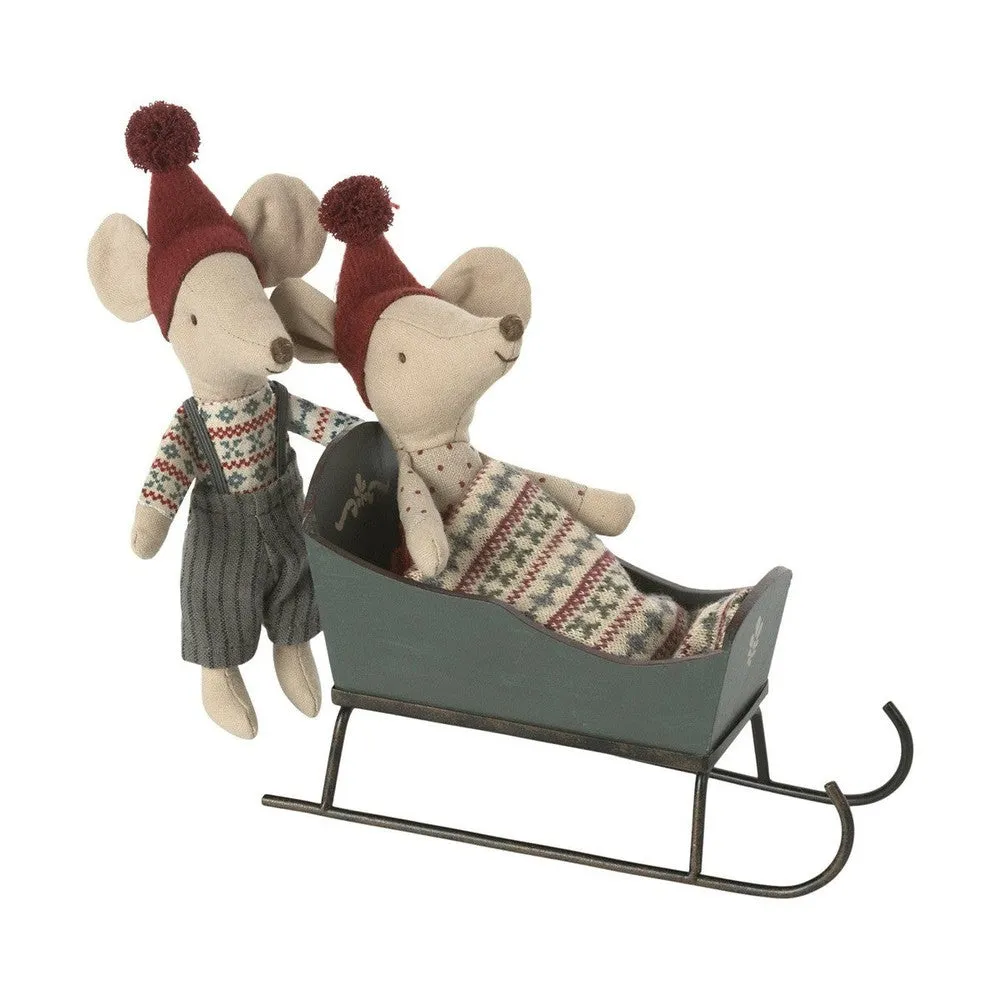 Maileg sleigh for mice - green