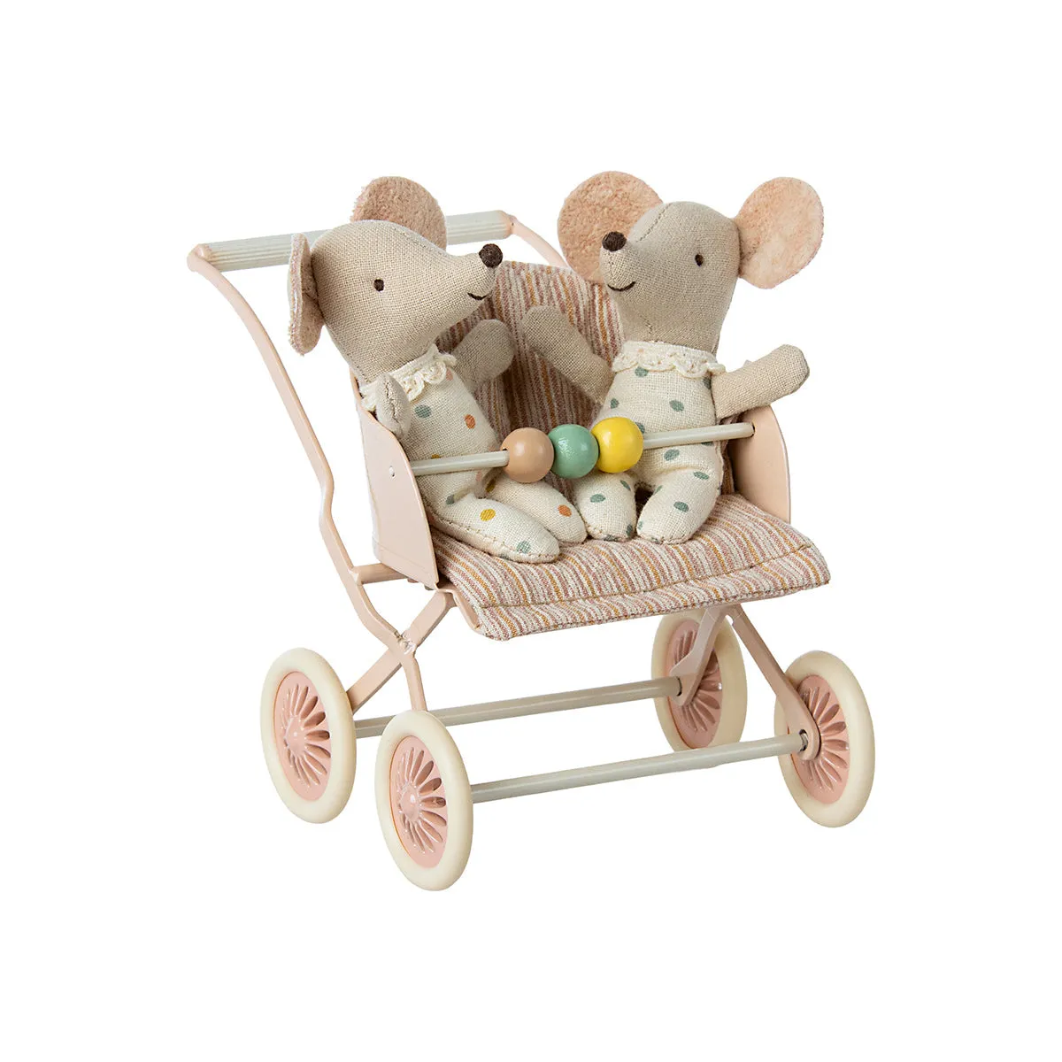Maileg Stroller, Baby Mice - Rose