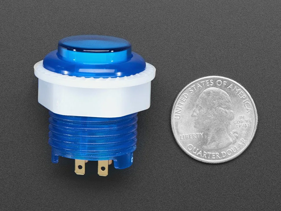 Mini LED Arcade Button - 24mm Translucent Blue