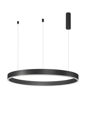 MOT Dimmable Sandy Black Aluminium & Acrylic Ring Pendant Large - ID 10206
