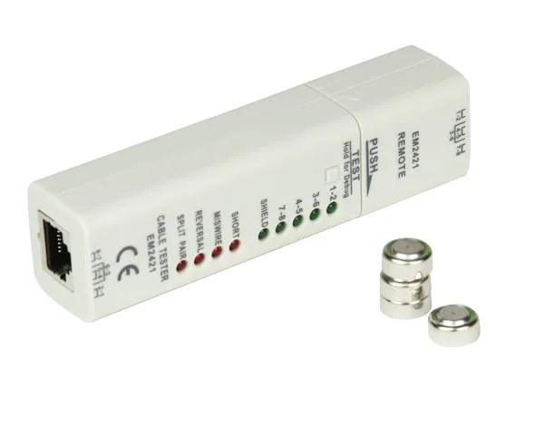 Network Cable Tester, RJ45, Pair and Shield LEDs, Fault Indicator LEDs