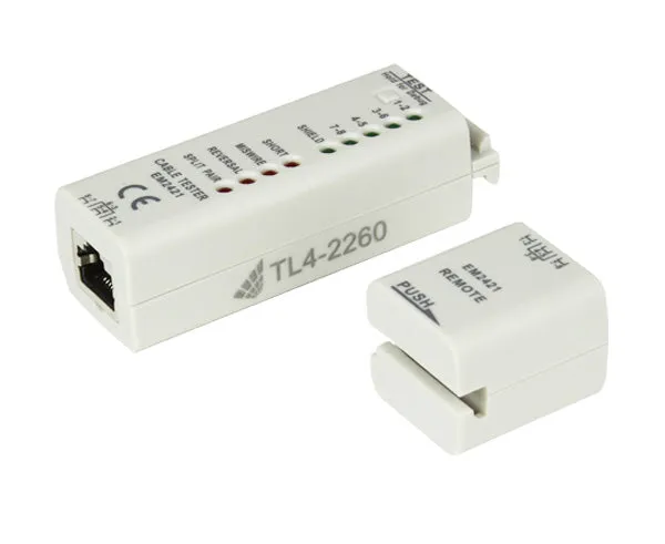 Network Cable Tester, RJ45, Pair and Shield LEDs, Fault Indicator LEDs