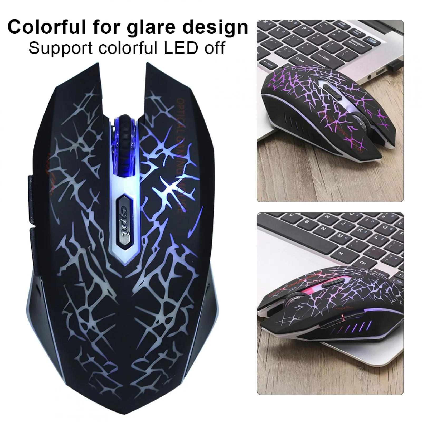 NEW Dioche Rechargeable Wireless Mouse 6 Keys Optical Gaming USB Mouse Silent Luminous Intelligent Mice 4.2V