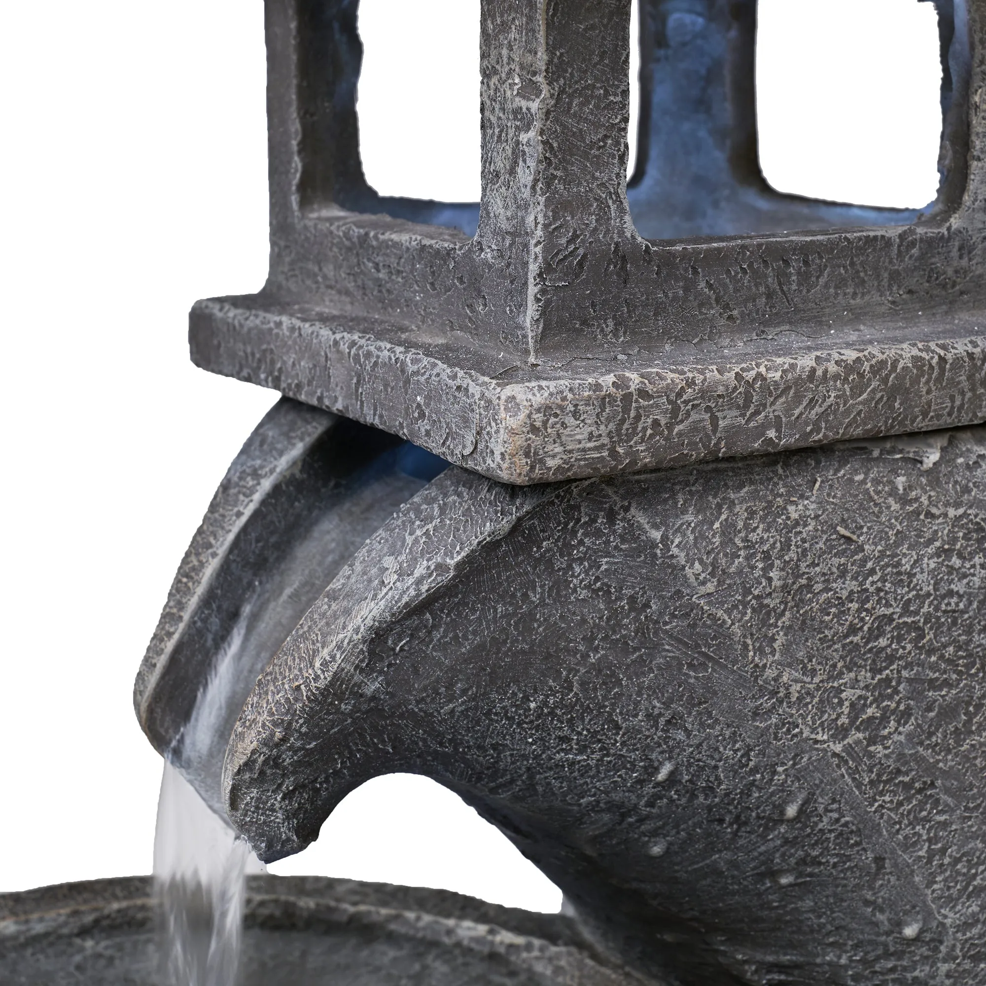 Pagoda Tiered Outdoor Fountain W/3 White Leds