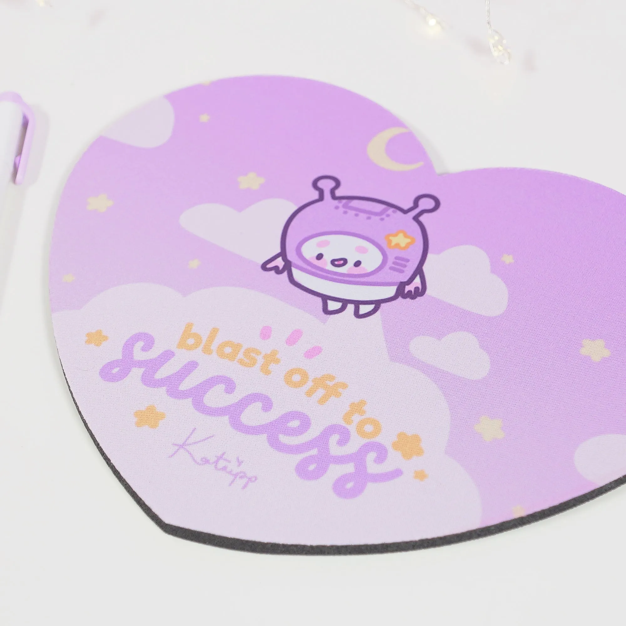 Pocket Planets Marshie Mouse Mat | Kawaii Space Desk Pad | Blast Off to Success | Pastel Celestial Gaming Mousepad | Motivational Office Decor