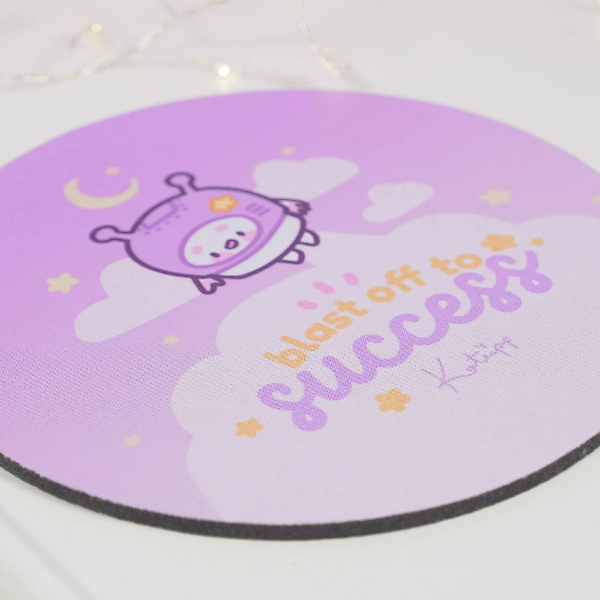Pocket Planets Marshie Mouse Mat | Kawaii Space Desk Pad | Blast Off to Success | Pastel Celestial Gaming Mousepad | Motivational Office Decor