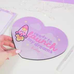 Pocket Planets: Rocketto ロケット The kawaii Rocket Mouse Pad - 'Ready to Launch My Dreams'