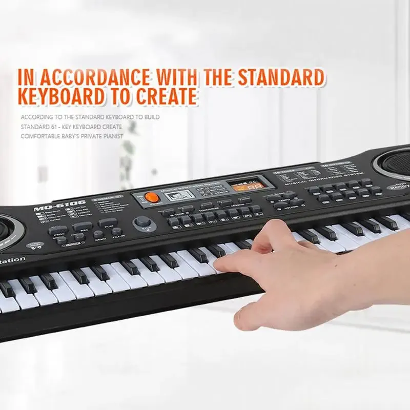 Portable 61 Key Electronic Piano Organ With Microphone Simulated Keyboard Music Instrument Toy Gift For Children Practice Learn
