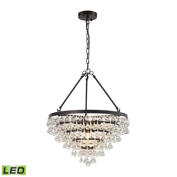 Ramira 6-Lght Chandelier W/Glss Drops Leds