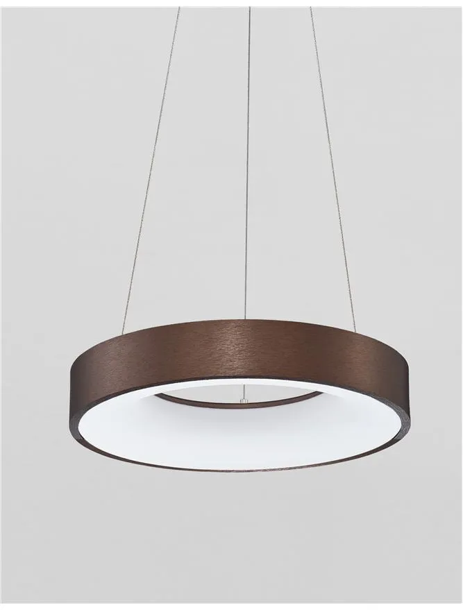RAN Brushed Coffee Aluminium & Acrylic Dimmable Warm Light Ring Pendant Small - ID 10425