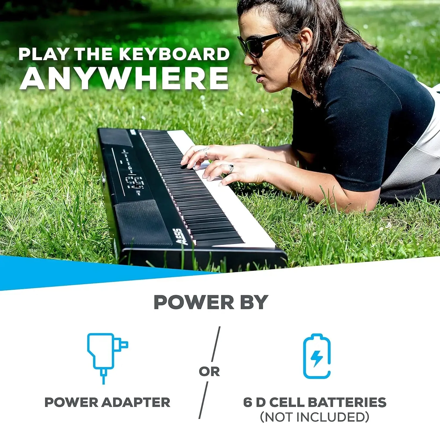 Recital – 88 Key Digital Piano Keyboard with Semi Weighted Keys, 2x20W Speakers, 5 Voices,
