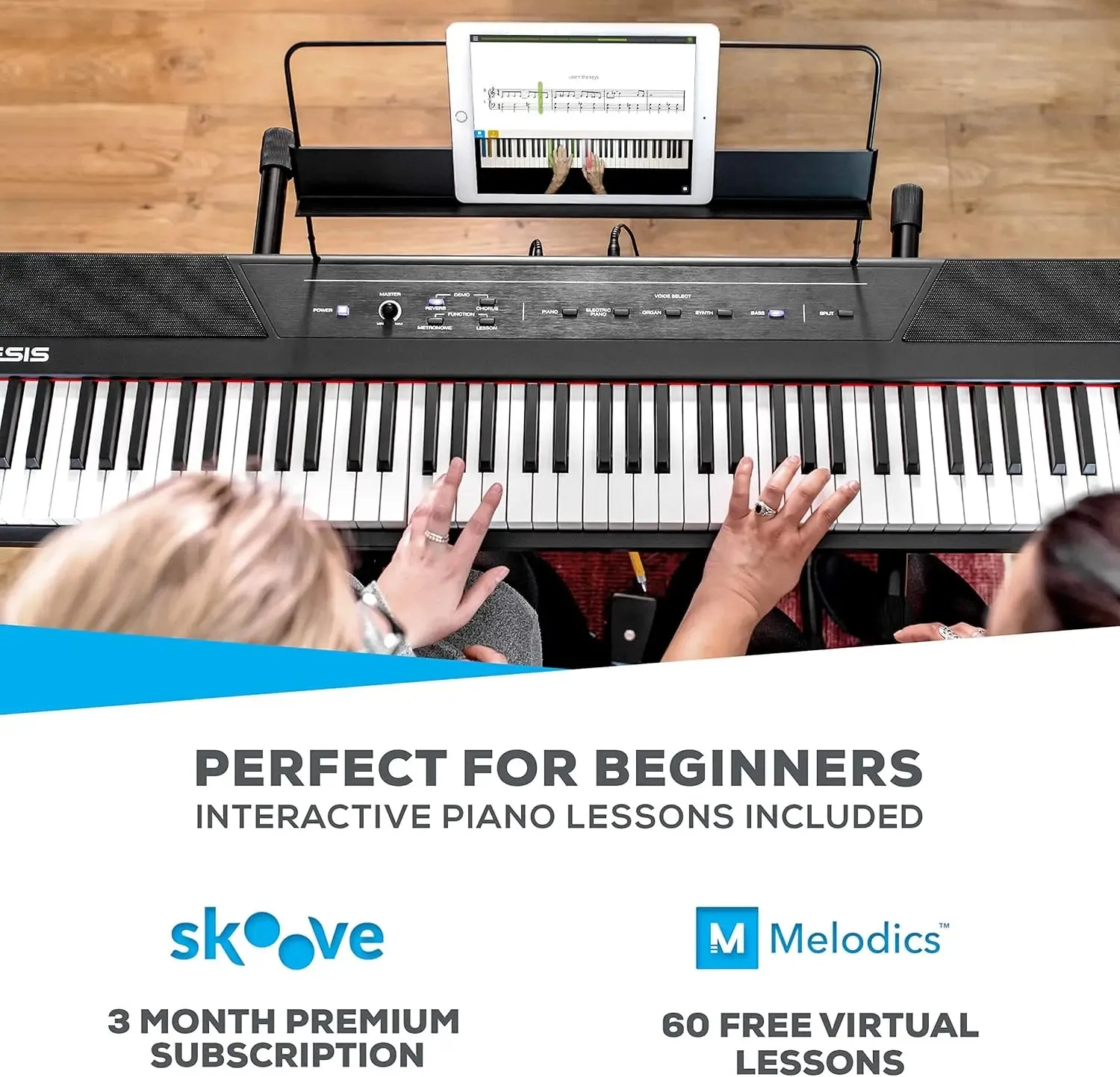 Recital – 88 Key Digital Piano Keyboard with Semi Weighted Keys, 2x20W Speakers, 5 Voices,