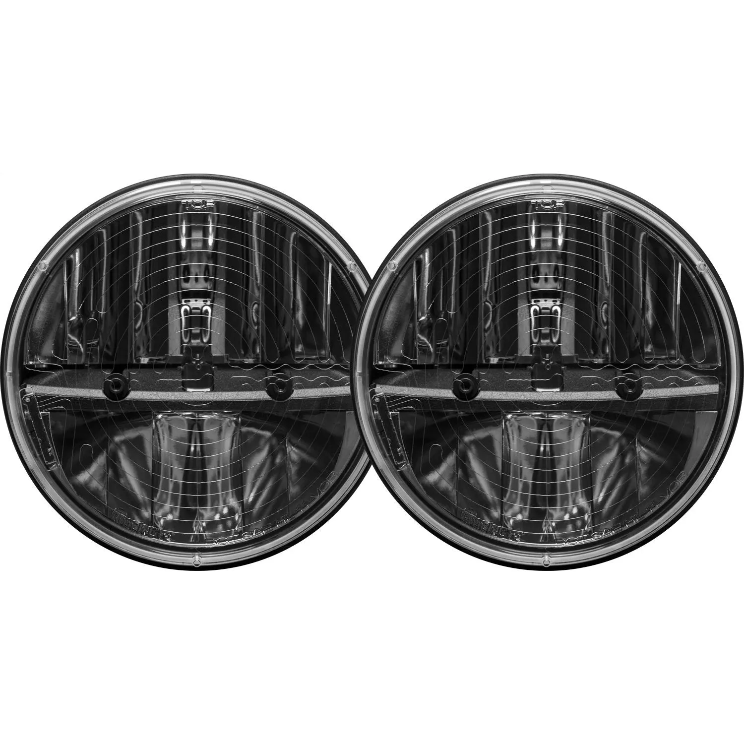 RIGID 7 Inch Round Heated Headlight Kit With H13 To H4 Adaptor Pair