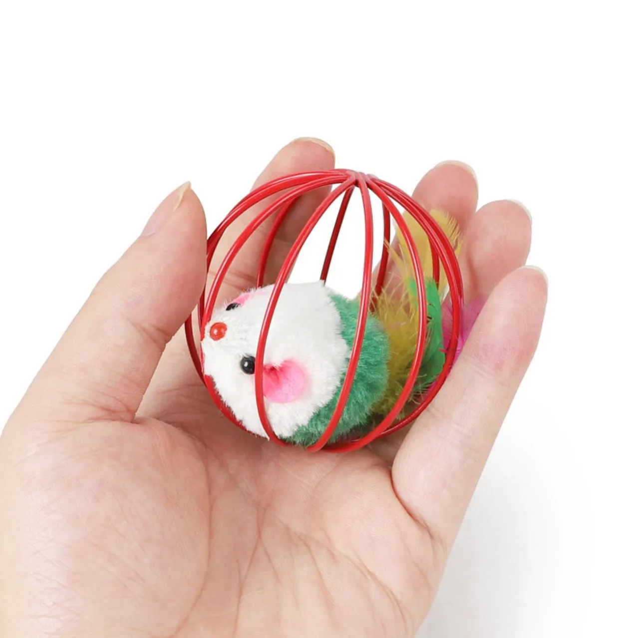 Rolling Ball Cat Toy, with plush mice