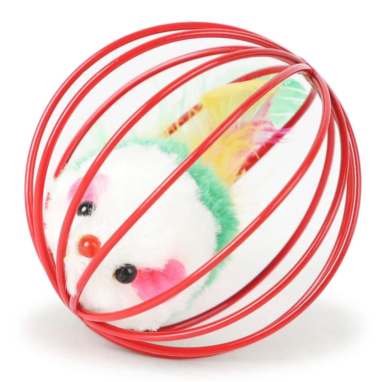Rolling Ball Cat Toy, with plush mice
