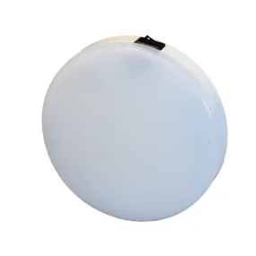 Roof Lamp LED Round White with switch, 12/24V pk1