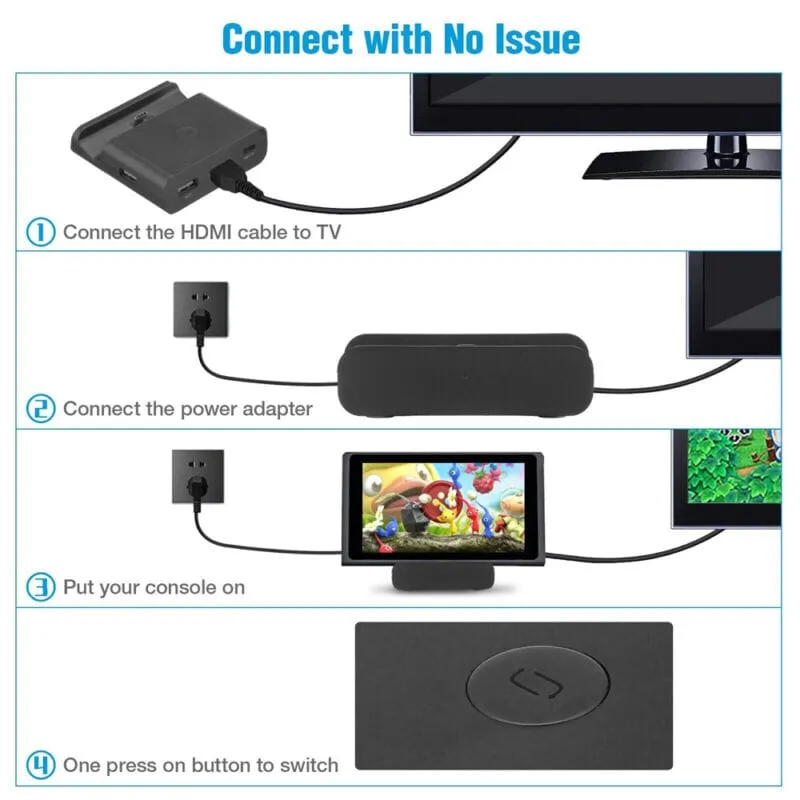 SMAXPro™ Nintendo Switch HDMI Docking Station: Charging Stand 4K TV