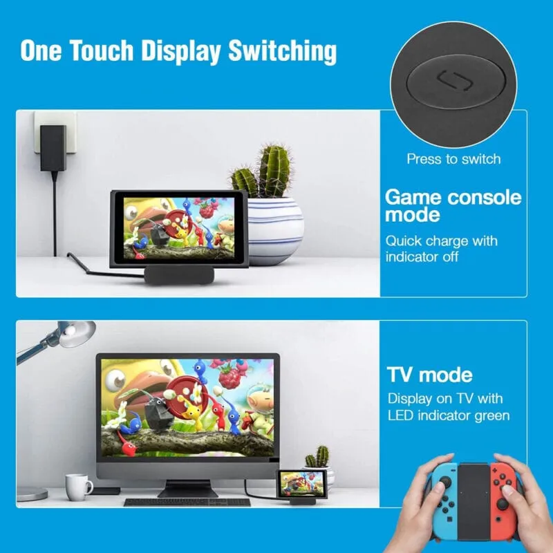 SMAXPro™ Nintendo Switch HDMI Docking Station: Charging Stand 4K TV