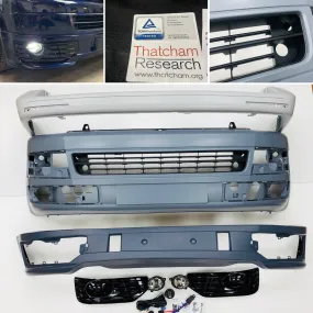 T5.1 Front & Rear Smooth Primed Bumpers, Lower Spoiler, LED Fog Kit 10 -15 NEW