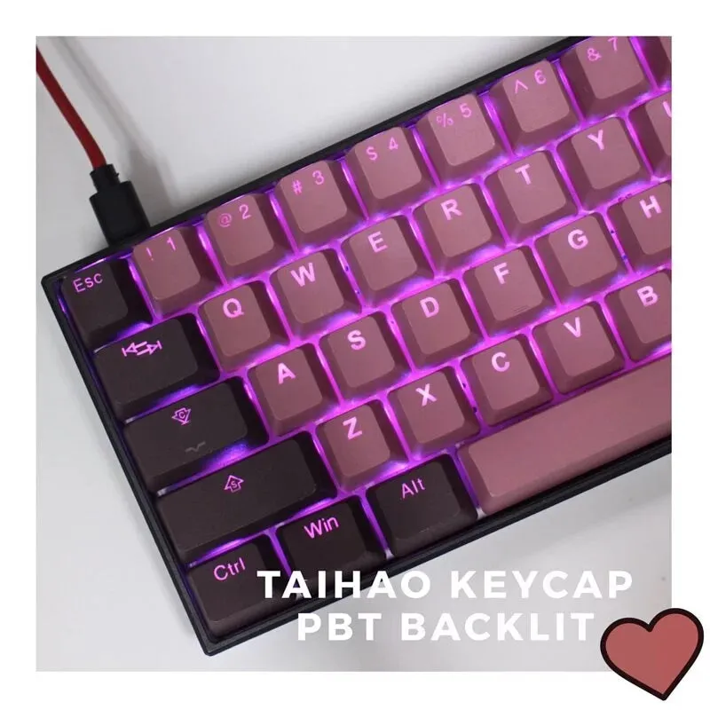 Tai-Hao Lavender & Chocolate PBT Shine-Through Keycap Set