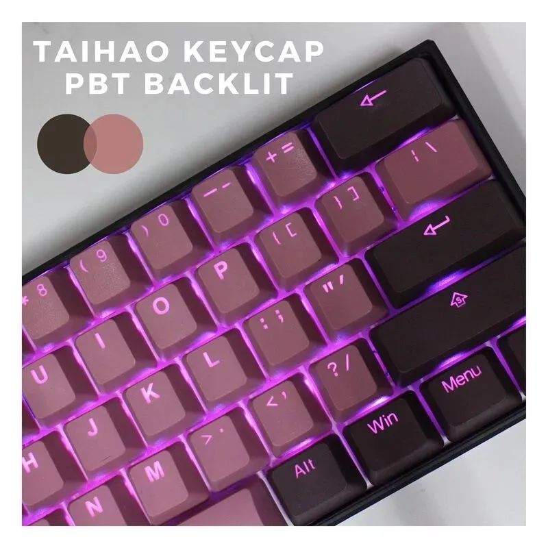 Tai-Hao Lavender & Chocolate PBT Shine-Through Keycap Set