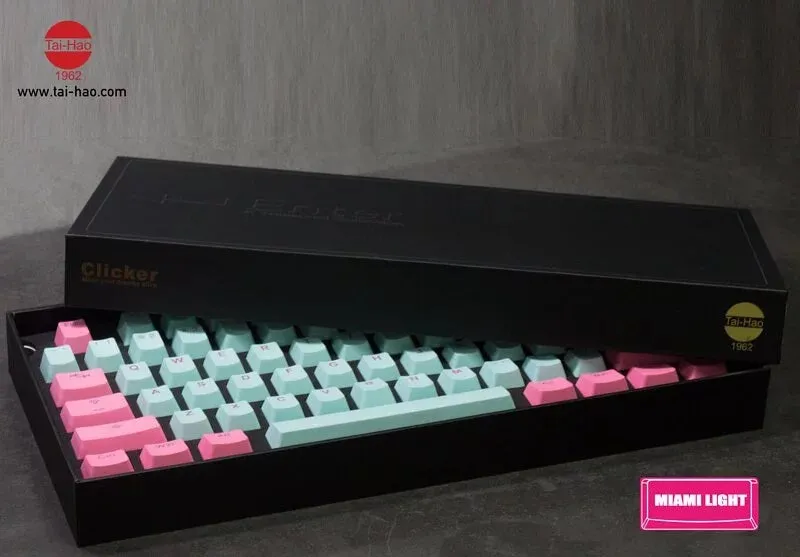 Tai-Hao Miami PBT Shine-Through Keycap set
