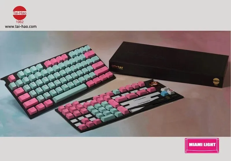 Tai-Hao Miami PBT Shine-Through Keycap set