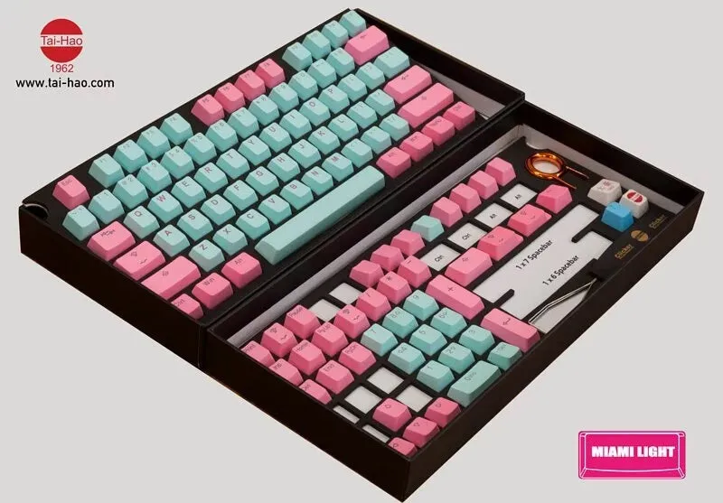 Tai-Hao Miami PBT Shine-Through Keycap set