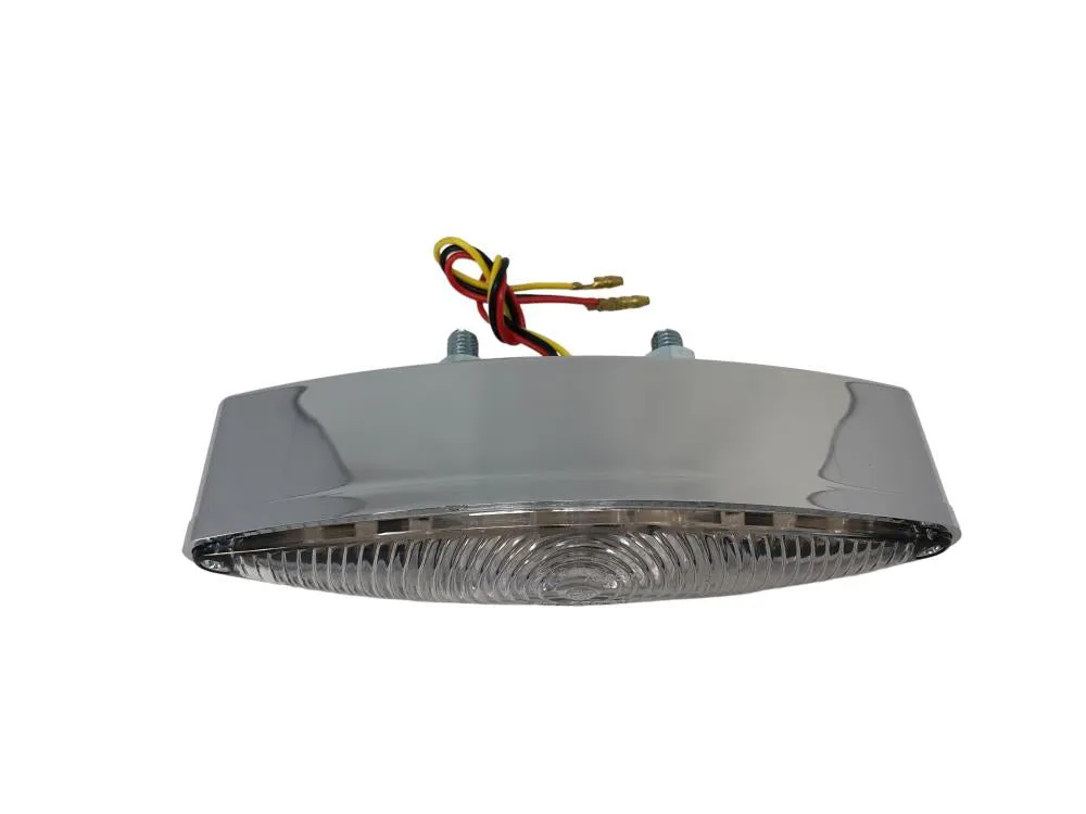 Taillight Tech Glide / Snake Eye, LED - Clear Lens, Chrome - Highway Hawk H68-3364