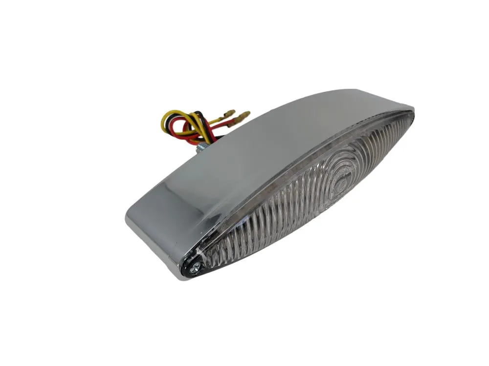 Taillight Tech Glide / Snake Eye, LED - Clear Lens, Chrome - Highway Hawk H68-3364