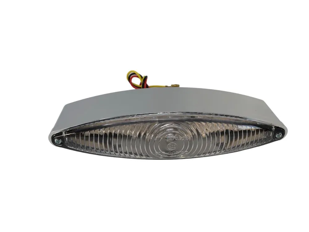 Taillight Tech Glide / Snake Eye, LED - Clear Lens, Chrome - Highway Hawk H68-3364