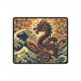 Tokyo Trend Japanese Red Dragon and Waves Mouse Pad Desk Mats