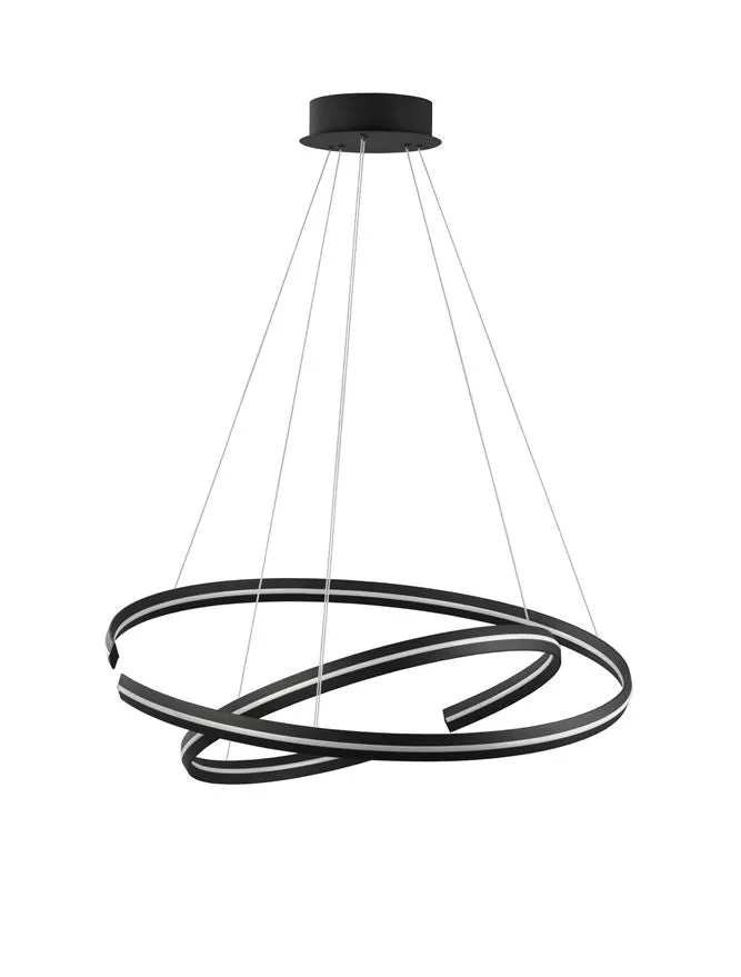 TOR Sandy Black Aluminium Split Loop Pendant Large - ID 10190
