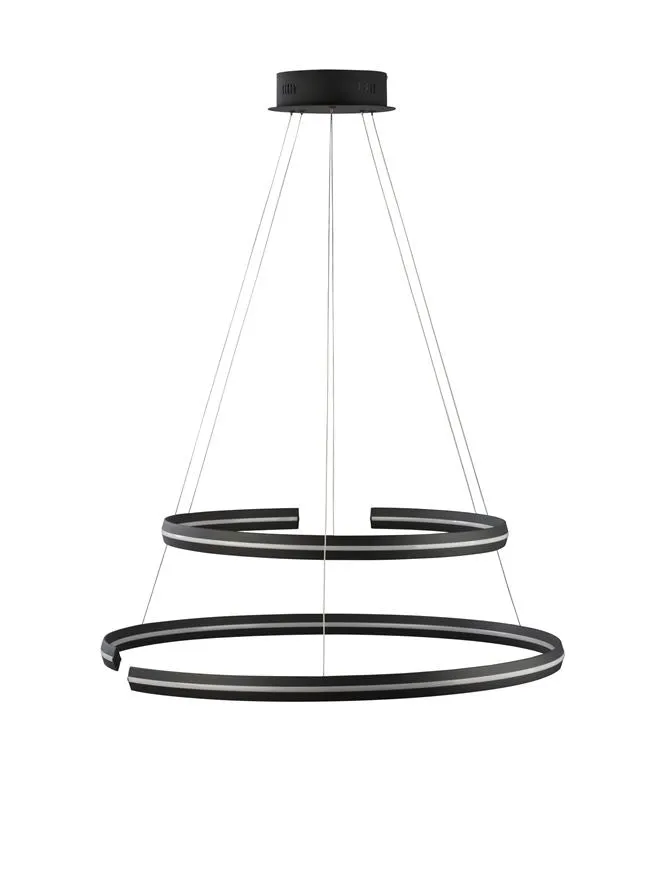 TOR Sandy Black Aluminium Split Loop Pendant Large - ID 10190