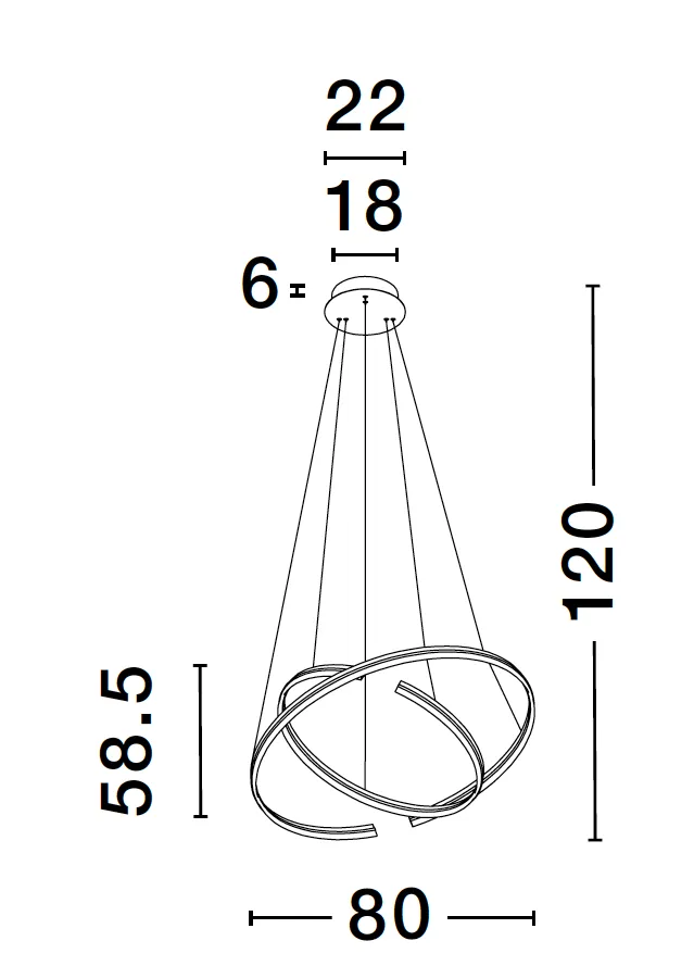 TOR Sandy Black Aluminium Split Loop Pendant Large - ID 10190